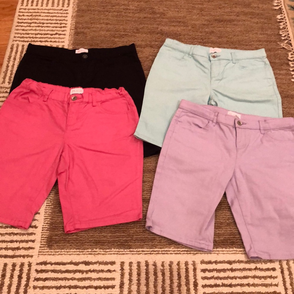 Lot of 4 girls size 12 plus ( adj waist) shorts